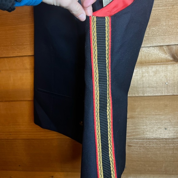 NWT Lords & Fools Wool Blend Costume Vest Button Lined Pocket Blue Embroidered - Picture 3 of 10